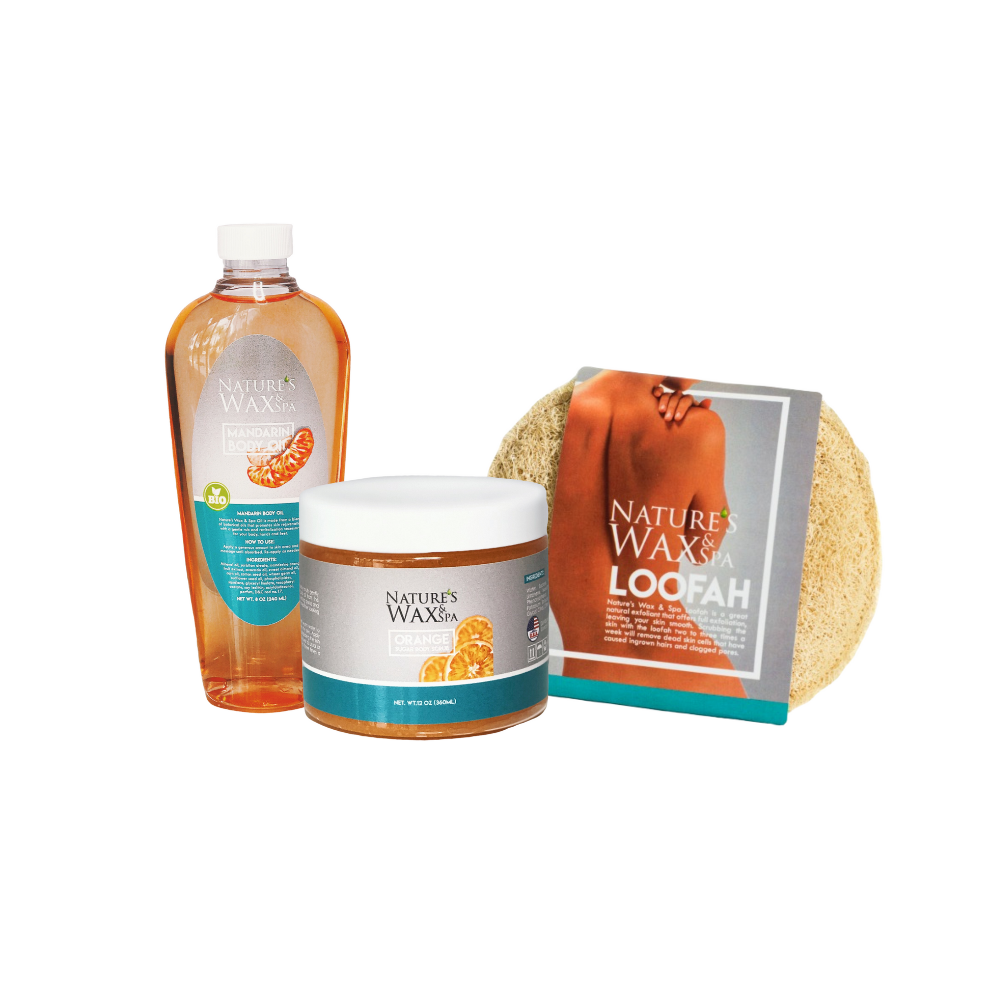 Exfoliating Citrus Glow Bundle: Scrub, Oil & Loofah